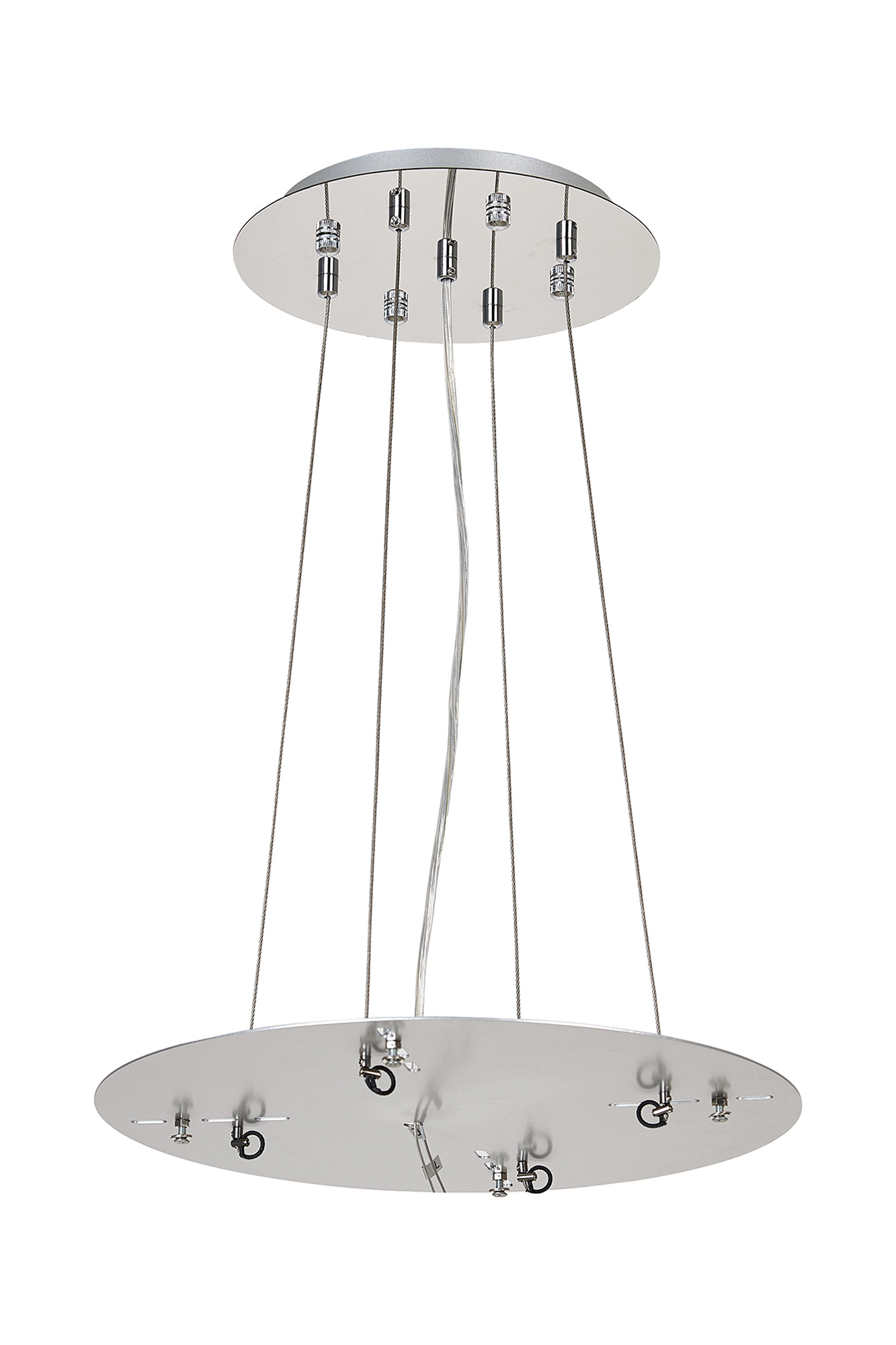 D0933CH/SI  Lowan 390mm, 3m Suspension Plate c/w Power Cable To Lower Flush Fittings, Polished Chrome/Silver Max Load 40kg (ONLY TESTED FOR OUR RANGE OF PRODUCTS)